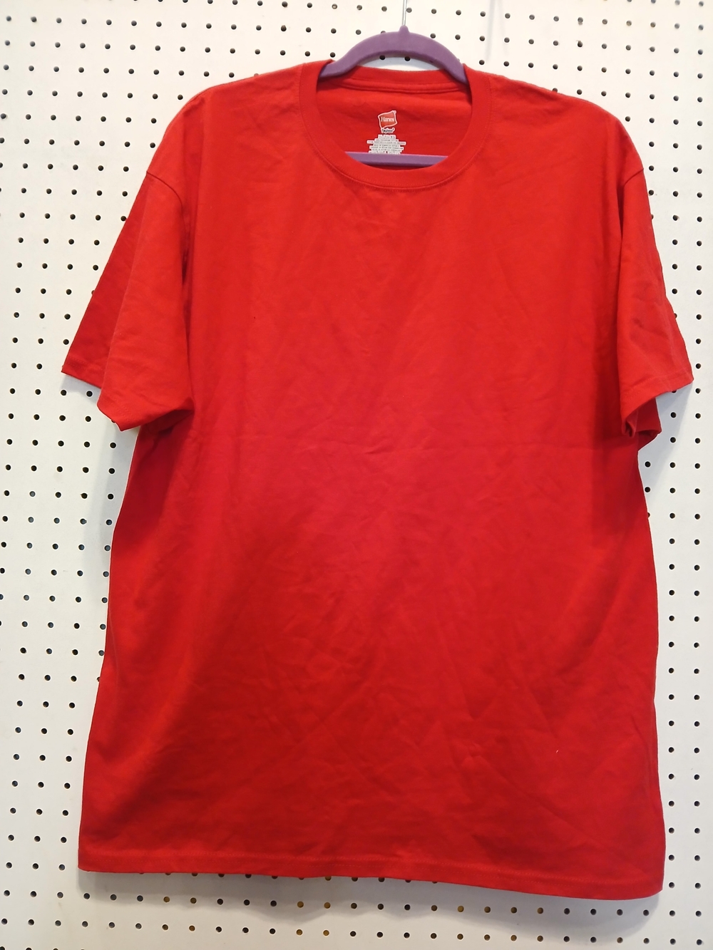 Hanes Red Crew Neck Short Sleeve Tee